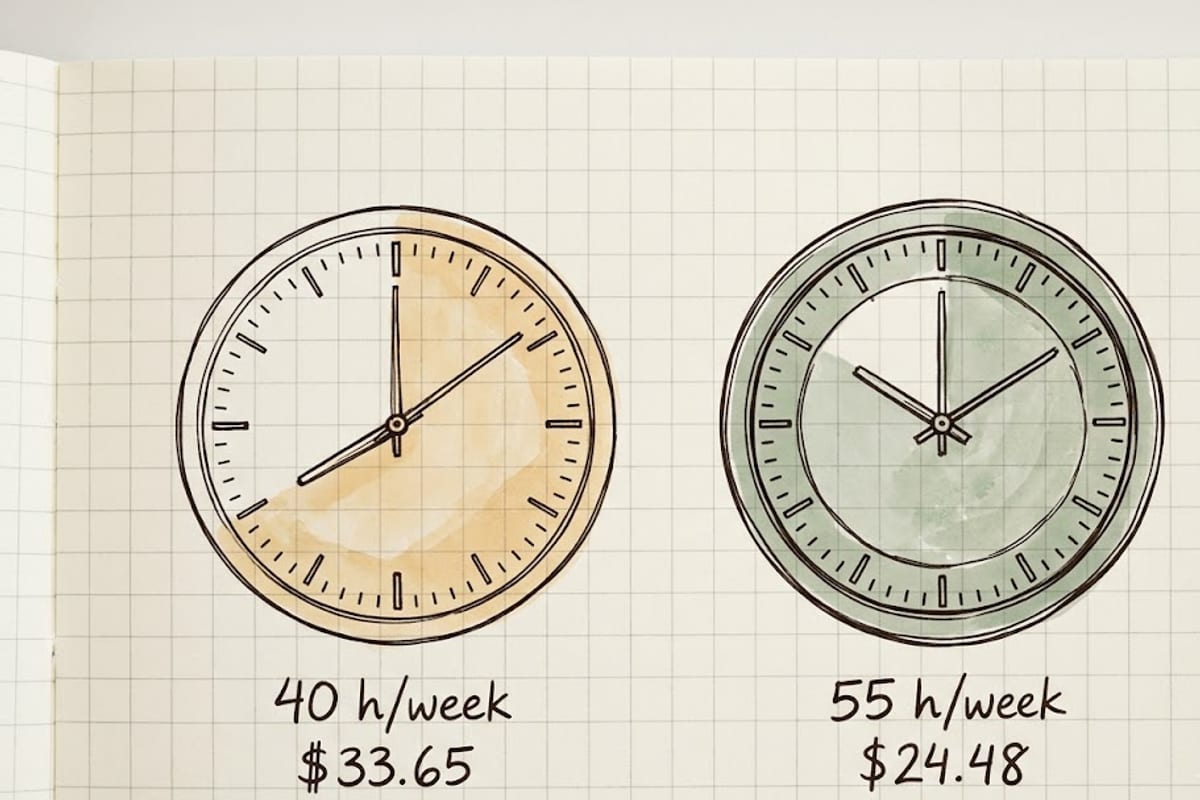 The same pay across more hours
