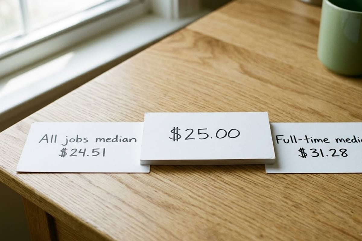 $25 an hour between the median of all jobs and the median of full-time workers