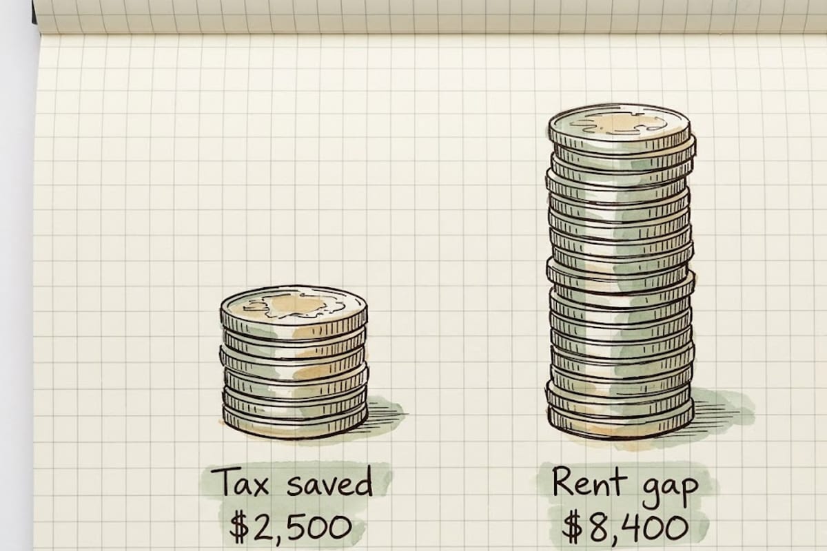 Income tax saving against a rent difference
